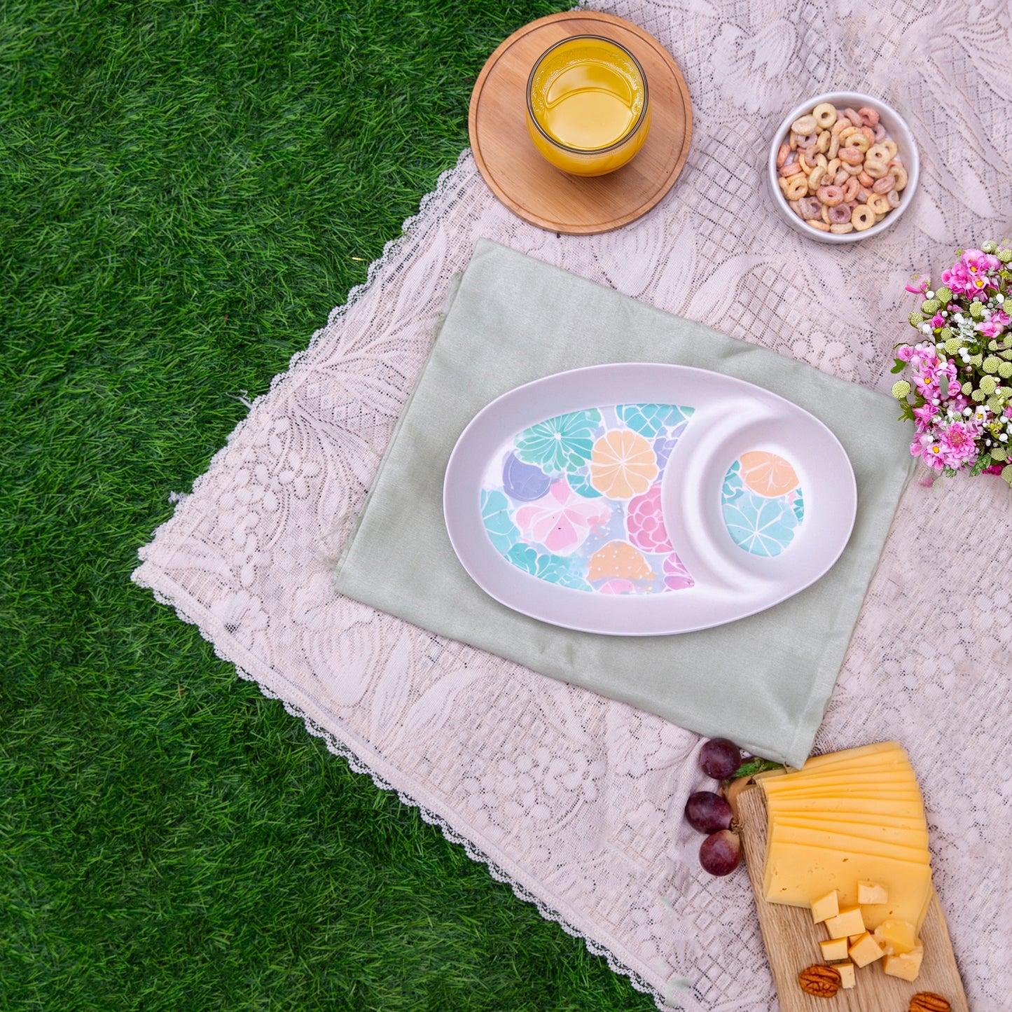 Spring Hues Bamboo Chip & Dip Platter