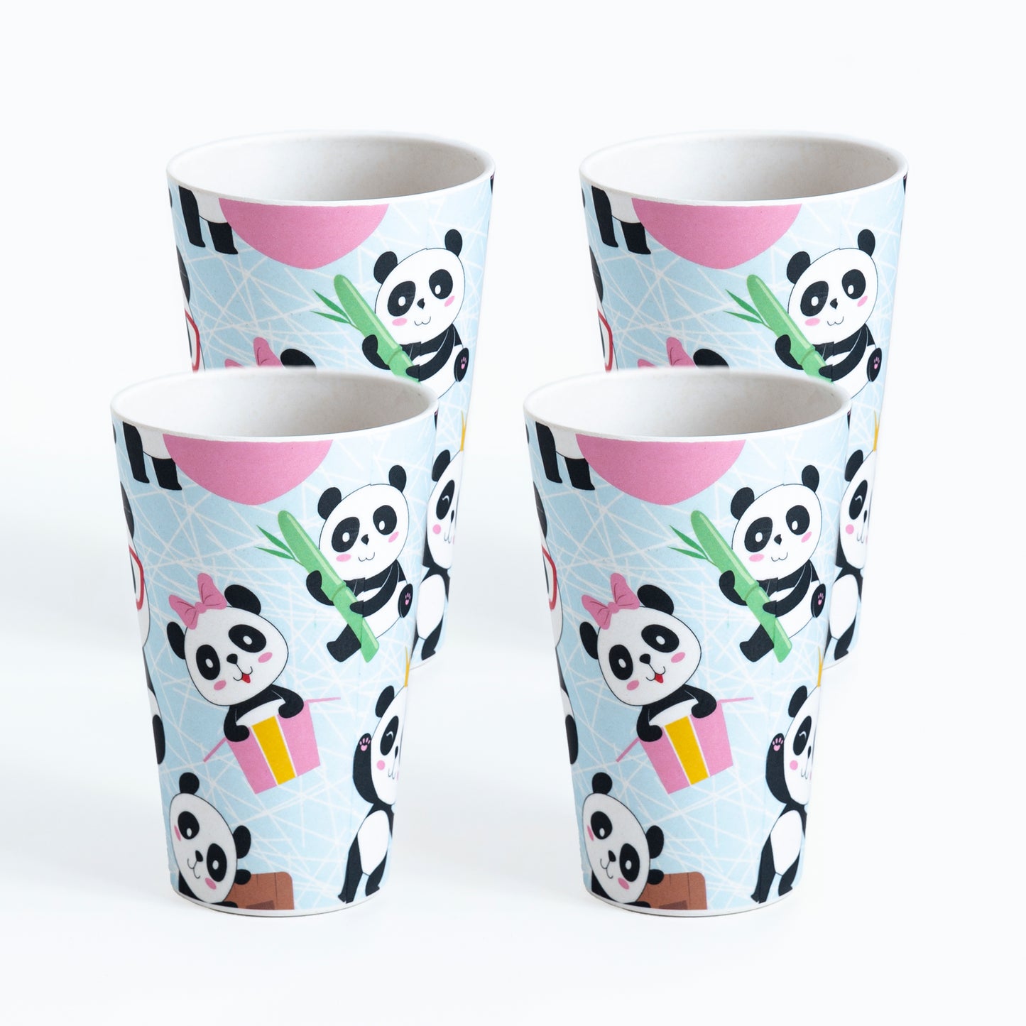 Panda Playtime Bamboo Water & Juice Glasses- Set of 4