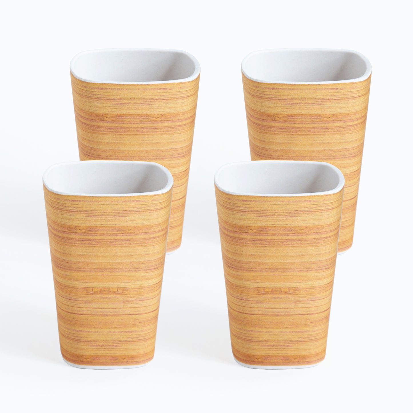 Bamboo Textured Bamboo Water & Juice Glasses- Set of 4