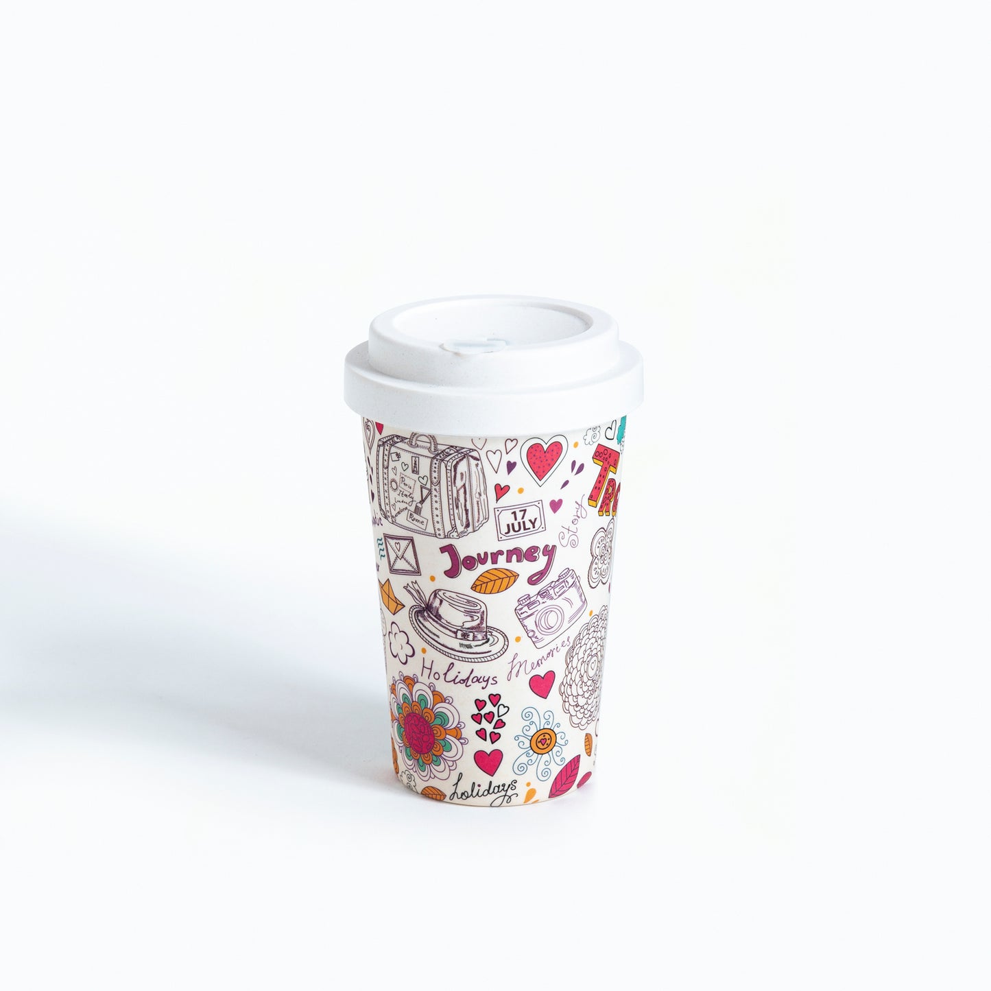 Love & Lattes Bamboo Travel Coffee Mug