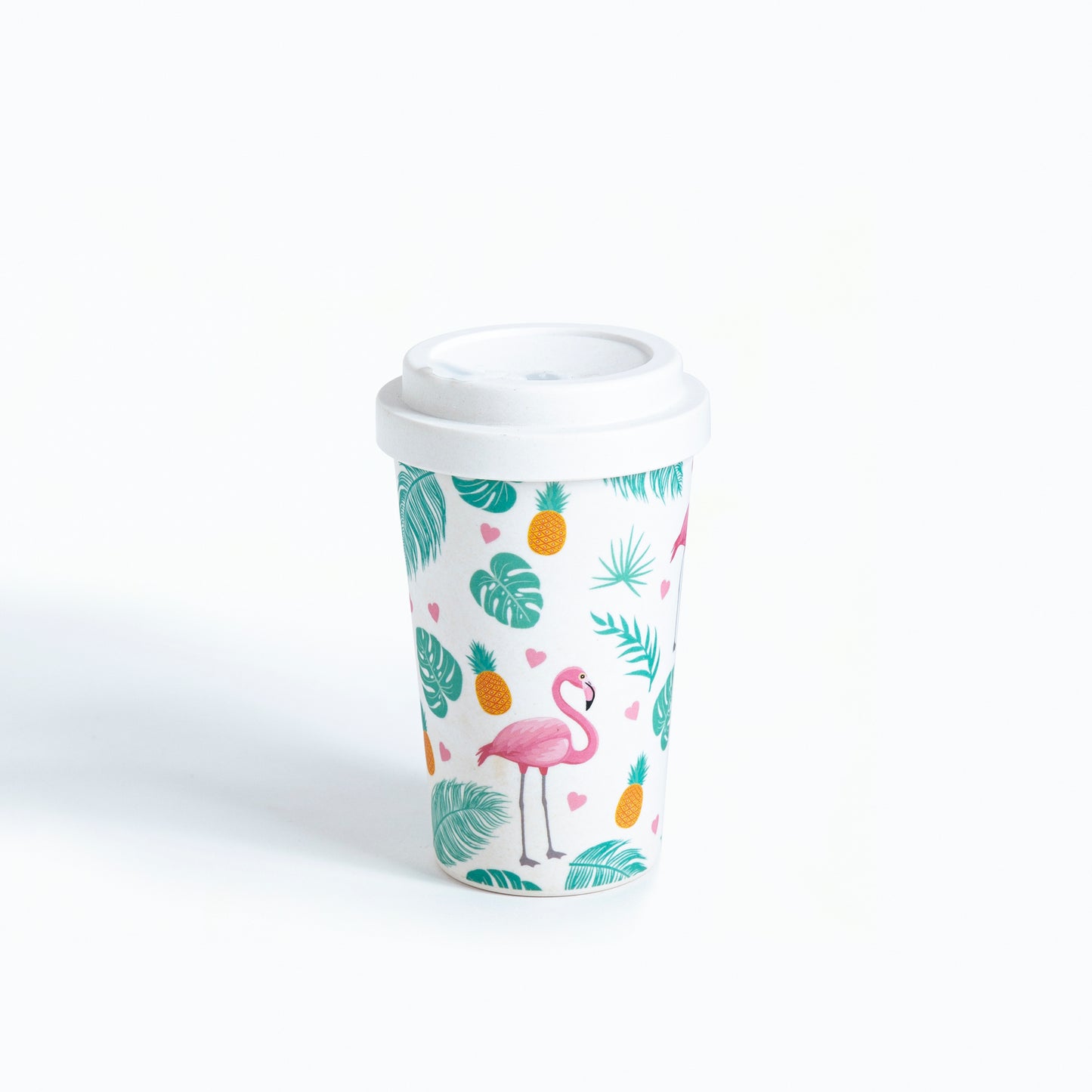 Tropical Flamingo Bamboo Travel Coffee Mug