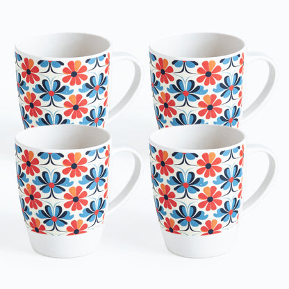 Blue & Citrus Floral Bamboo Coffee Mugs