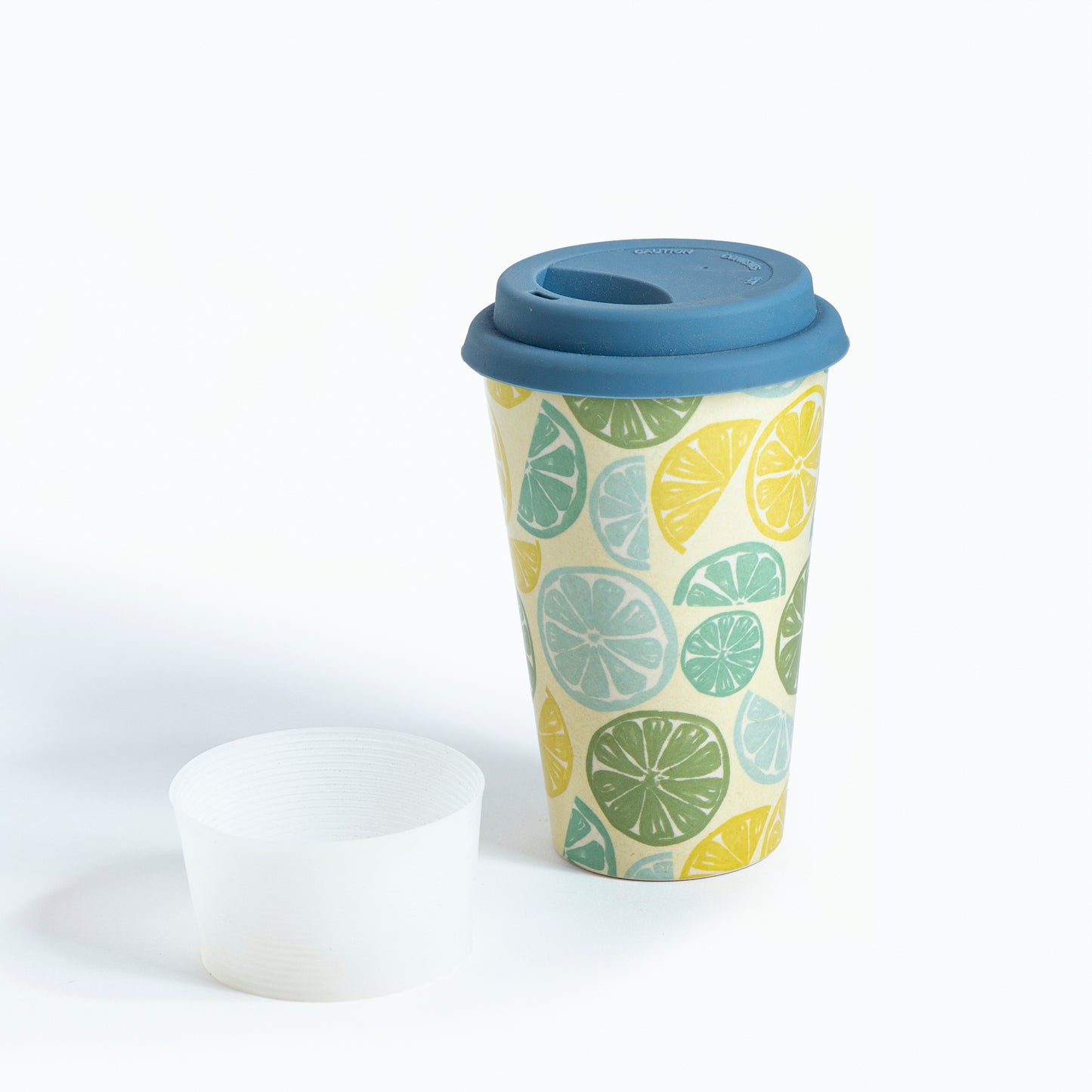 Sunny Lemon Bamboo Travel Coffee Mug (Silicone Lid)