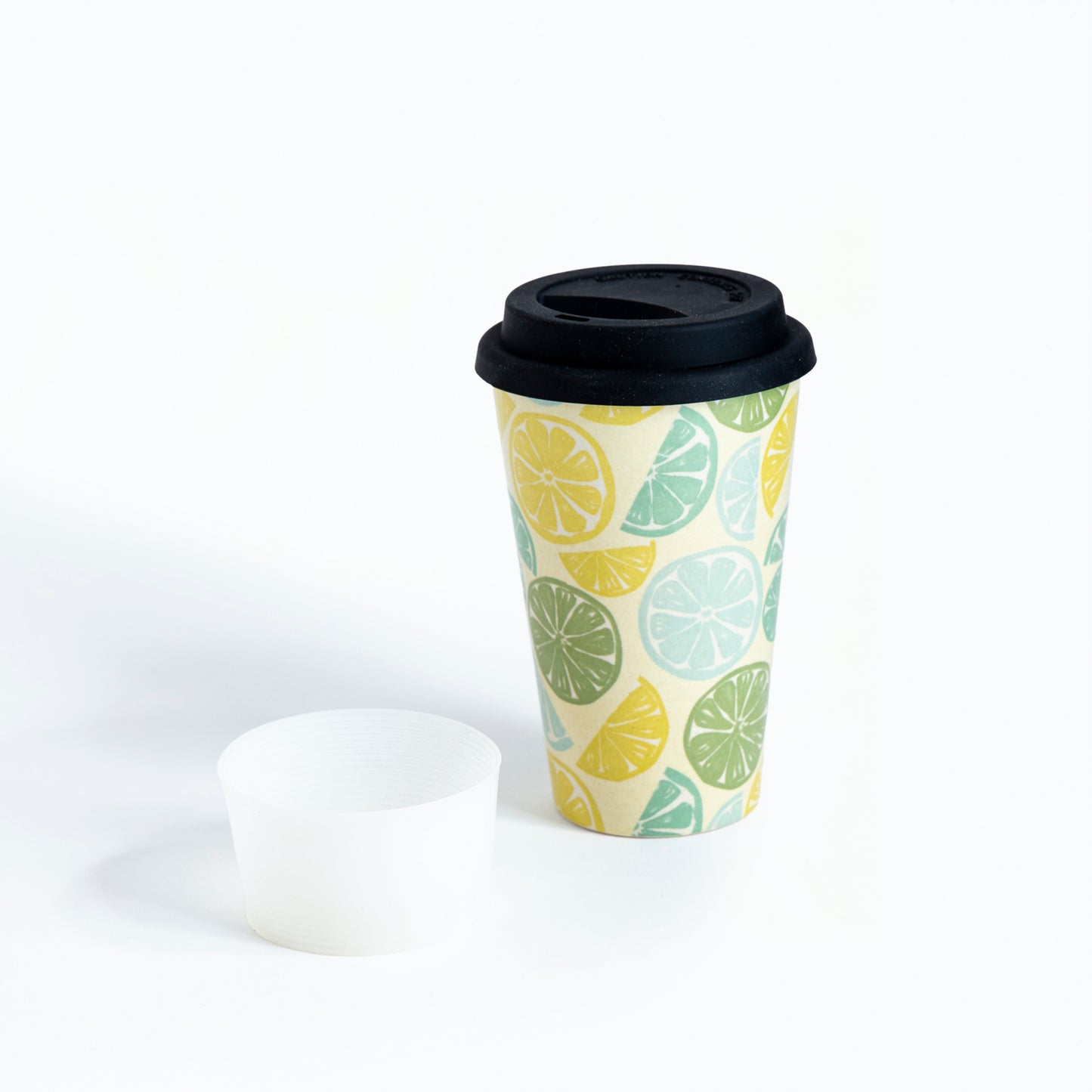 Sunny Lemon Bamboo Travel Coffee Mug (Silicone Lid)