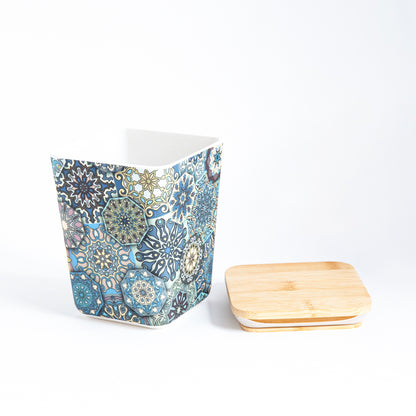 Mystic Blue Mandala Storage Air-Tight Bamboo Canisters