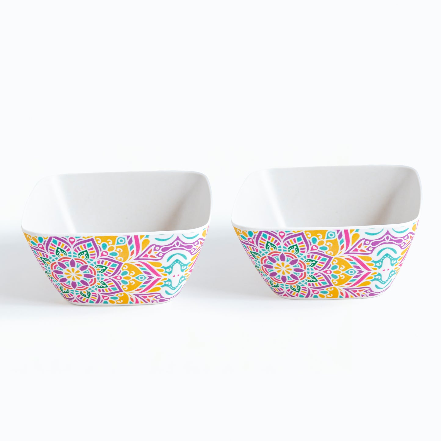 Sunrise Mandala Bamboo Medium Snacks Bowl- Set of 2