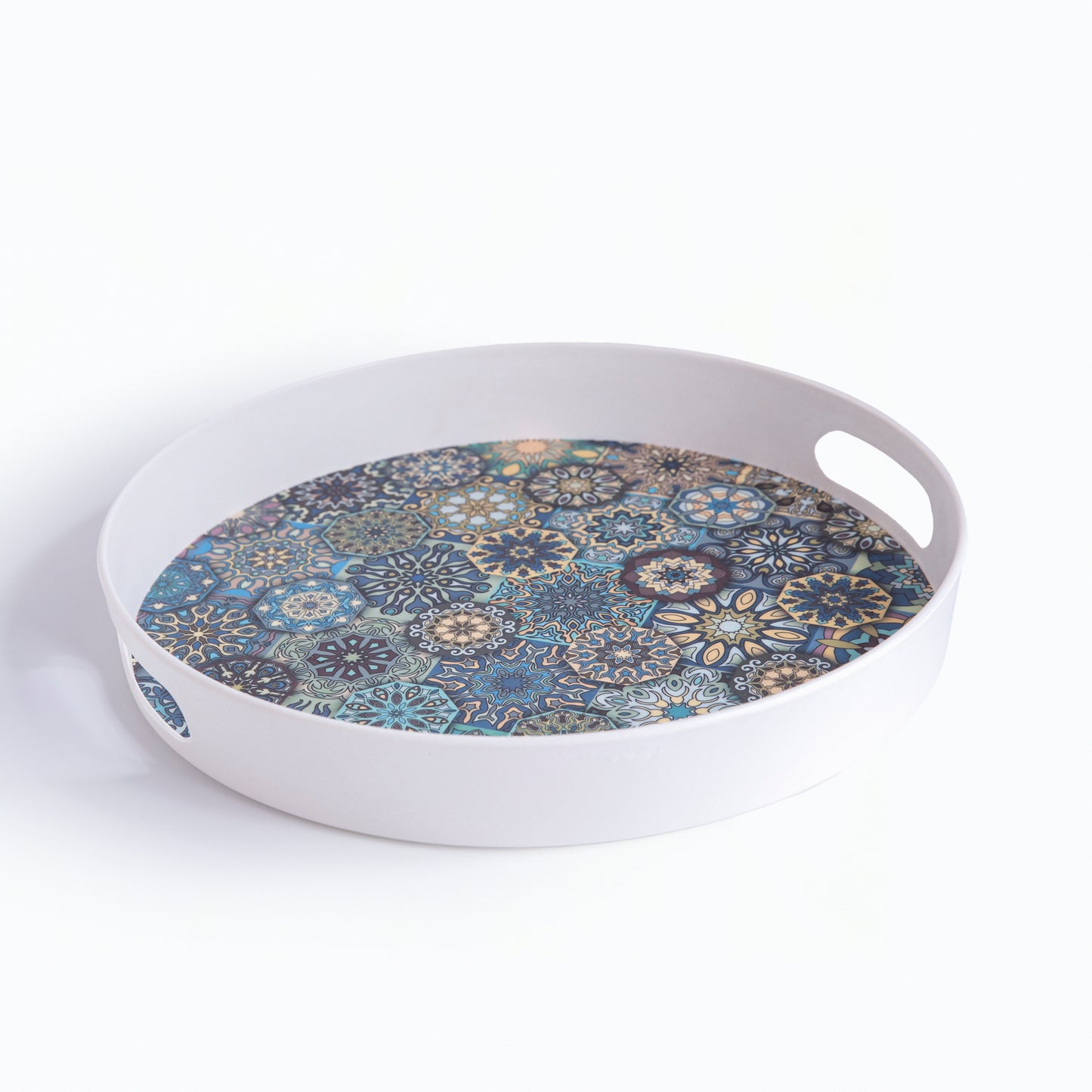 Mystic Blue Mandala Bamboo Serving Trays