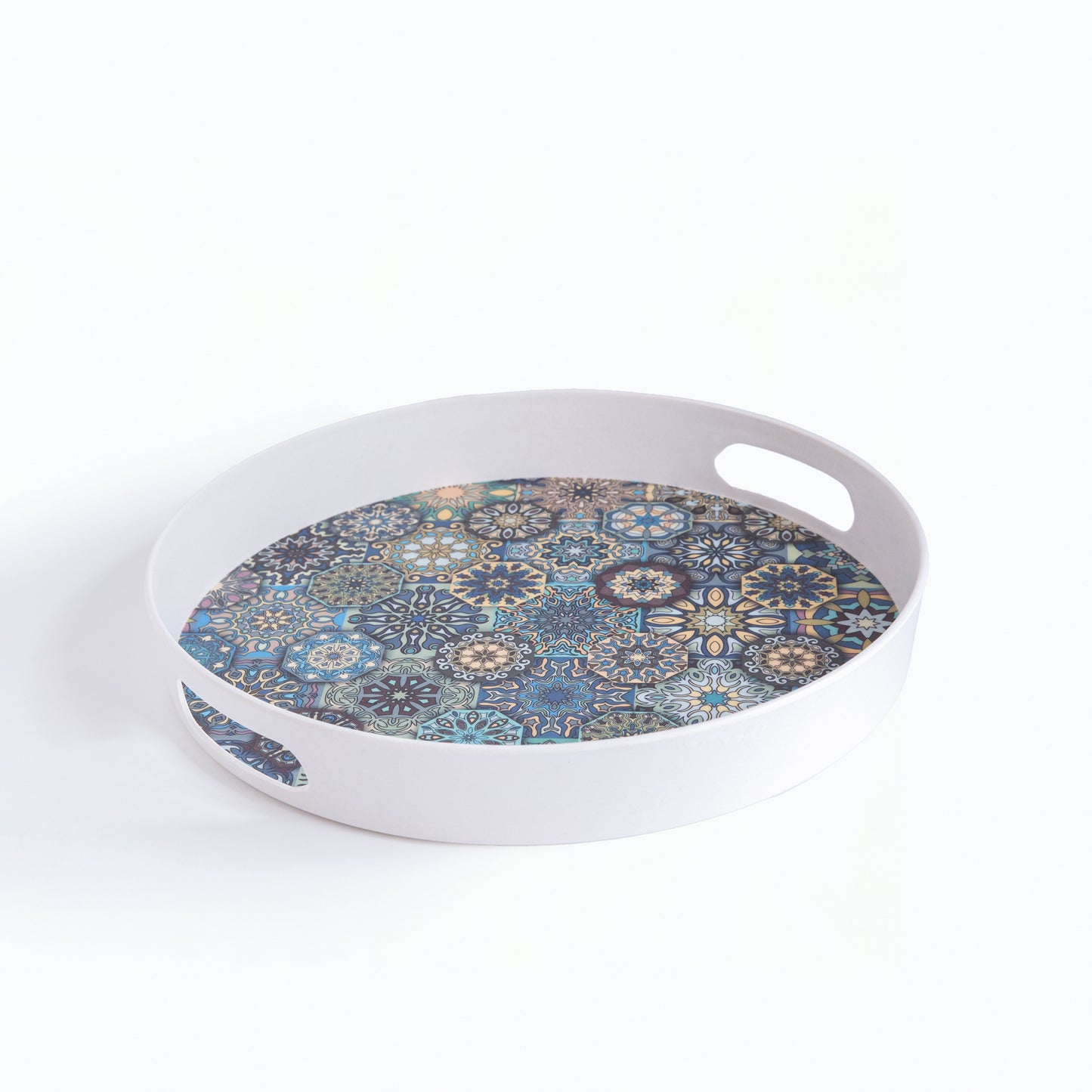 Mystic Blue Mandala Bamboo Serving Trays