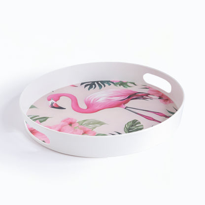 Tropical Flamingo Bamboo Serving Trays