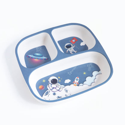 Astronaut’s Space Party Bamboo Kids Sectional Plate