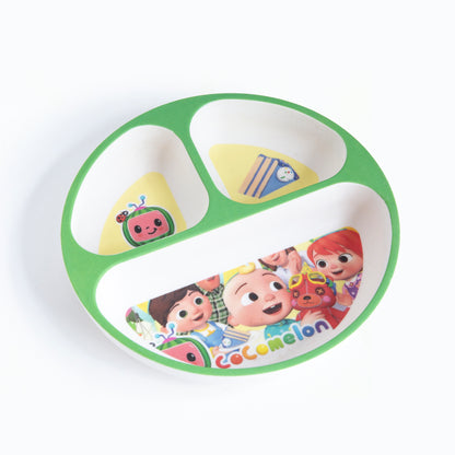 Cheerful Cocomelon Bamboo Kids Sectional Plate