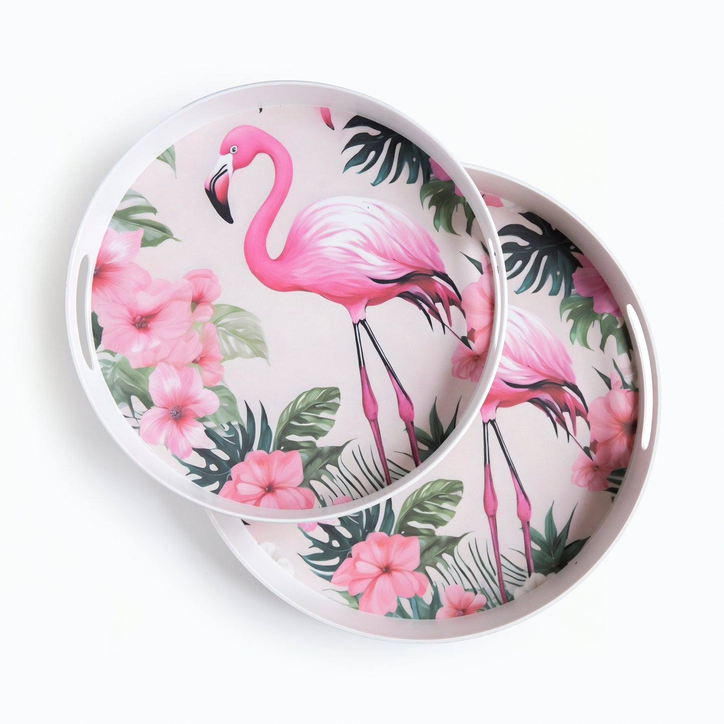 Tropical Flamingo Bamboo Serving Trays