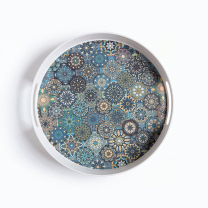 Mystic Blue Mandala Bamboo Serving Trays