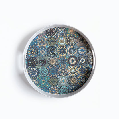 Mystic Blue Mandala Bamboo Serving Trays