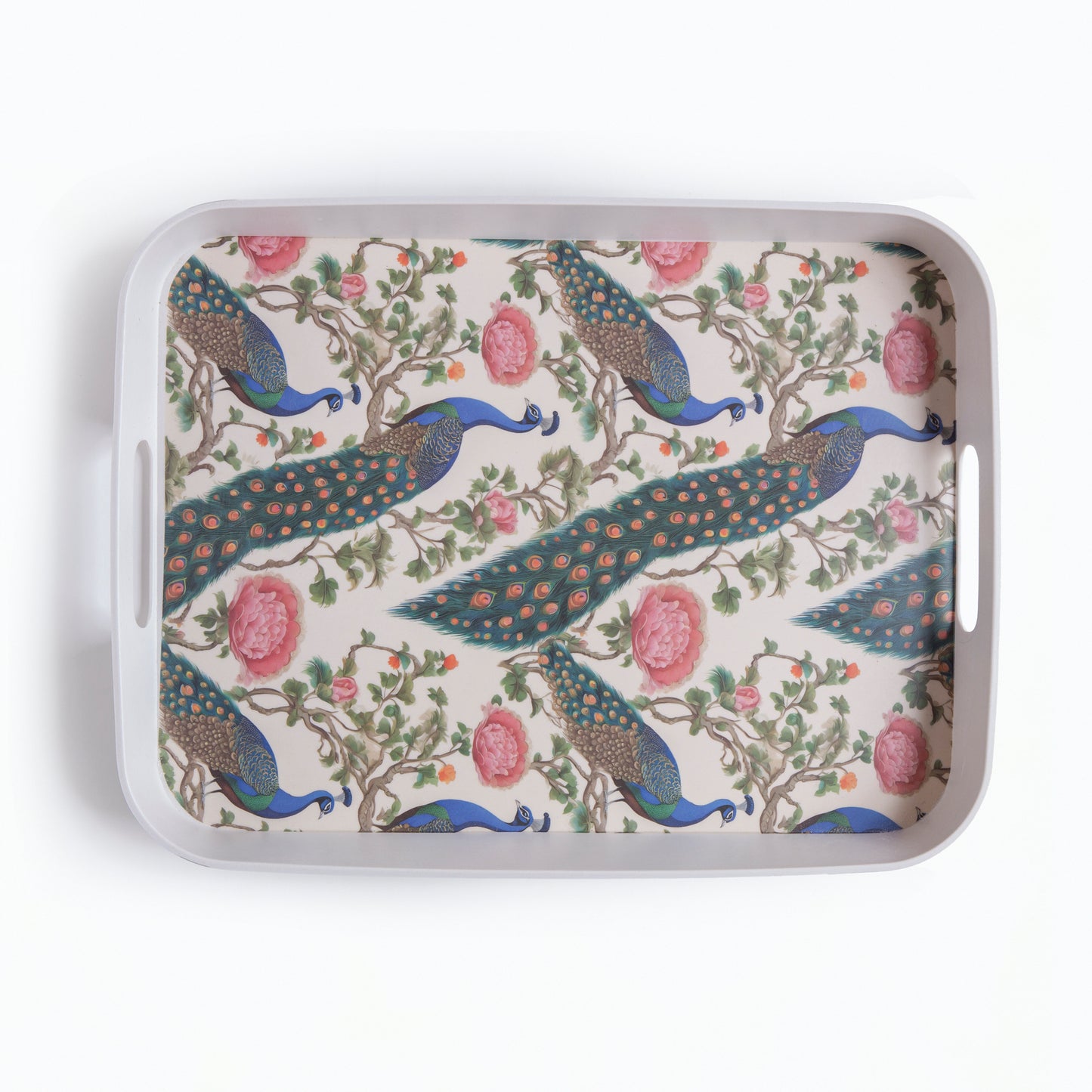 Majestic Peacock Bamboo Serving Trays