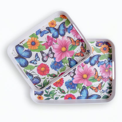 Fluttering Butterflies Bamboo Serving Trays