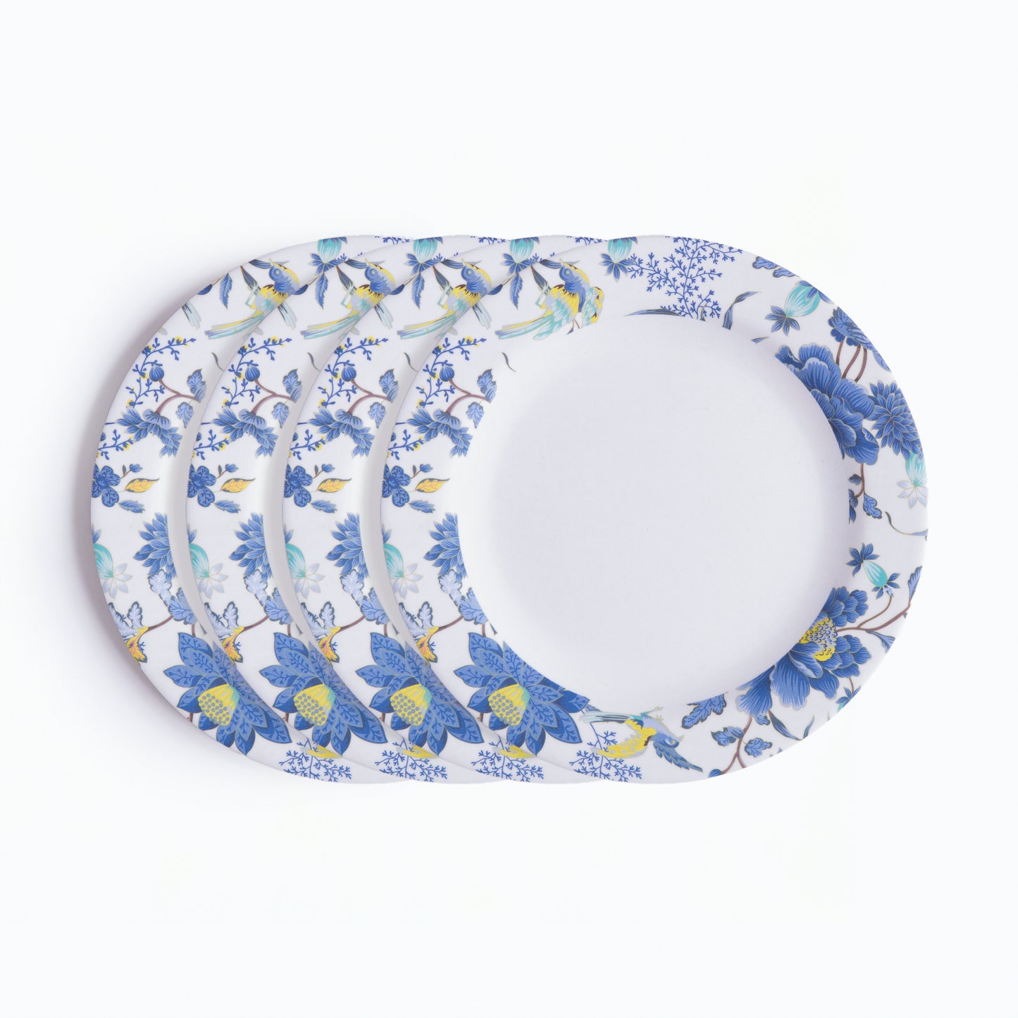 Breezy Blooms Bamboo Quarter Plates- Set of 4