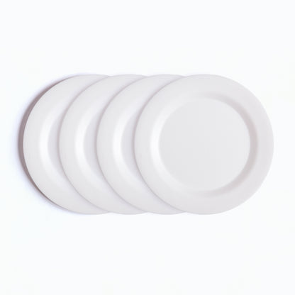 Creamy Cloud White Bamboo Dinner Plates- Set of 4