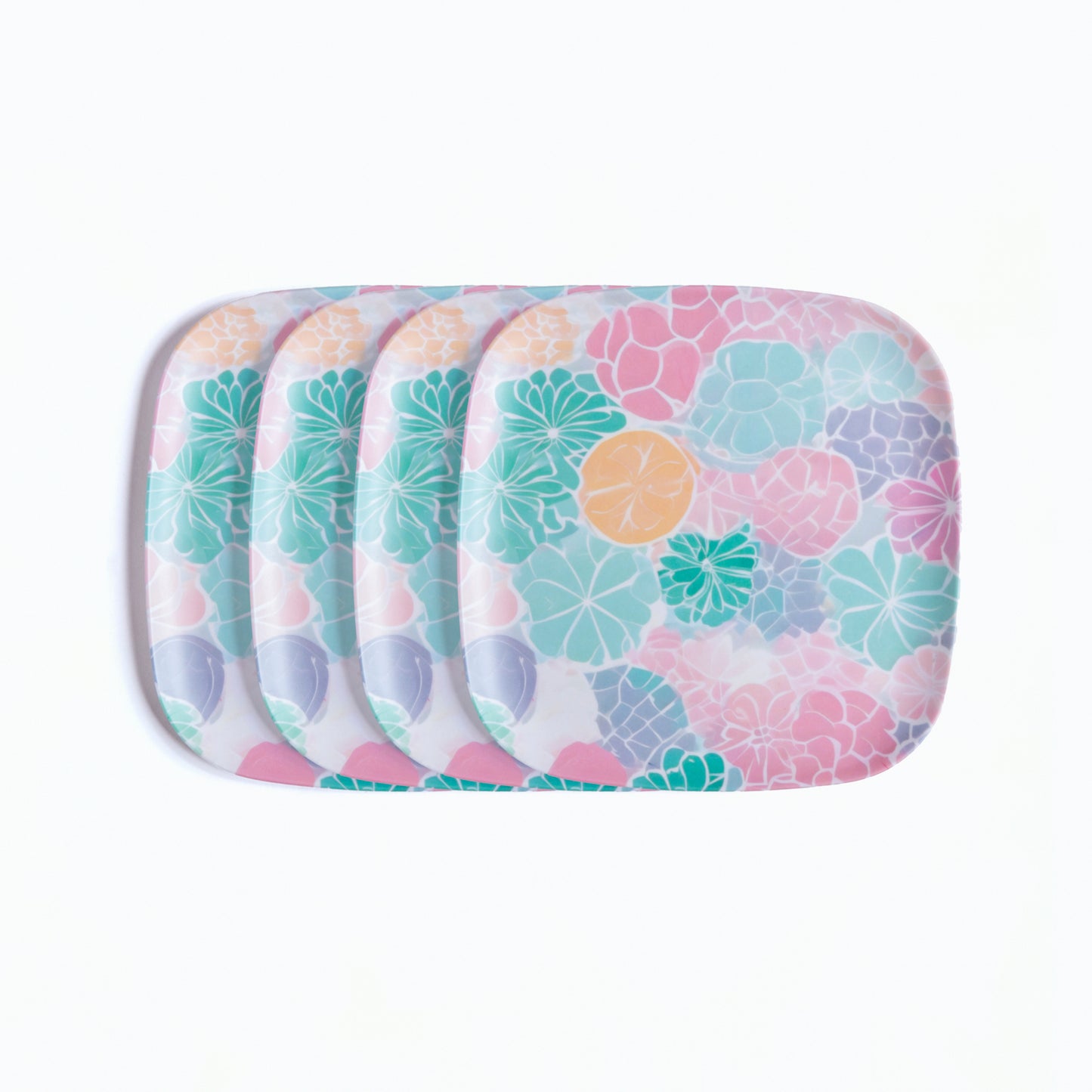 Spring Hues Bamboo Quarter Plates- Set of 4