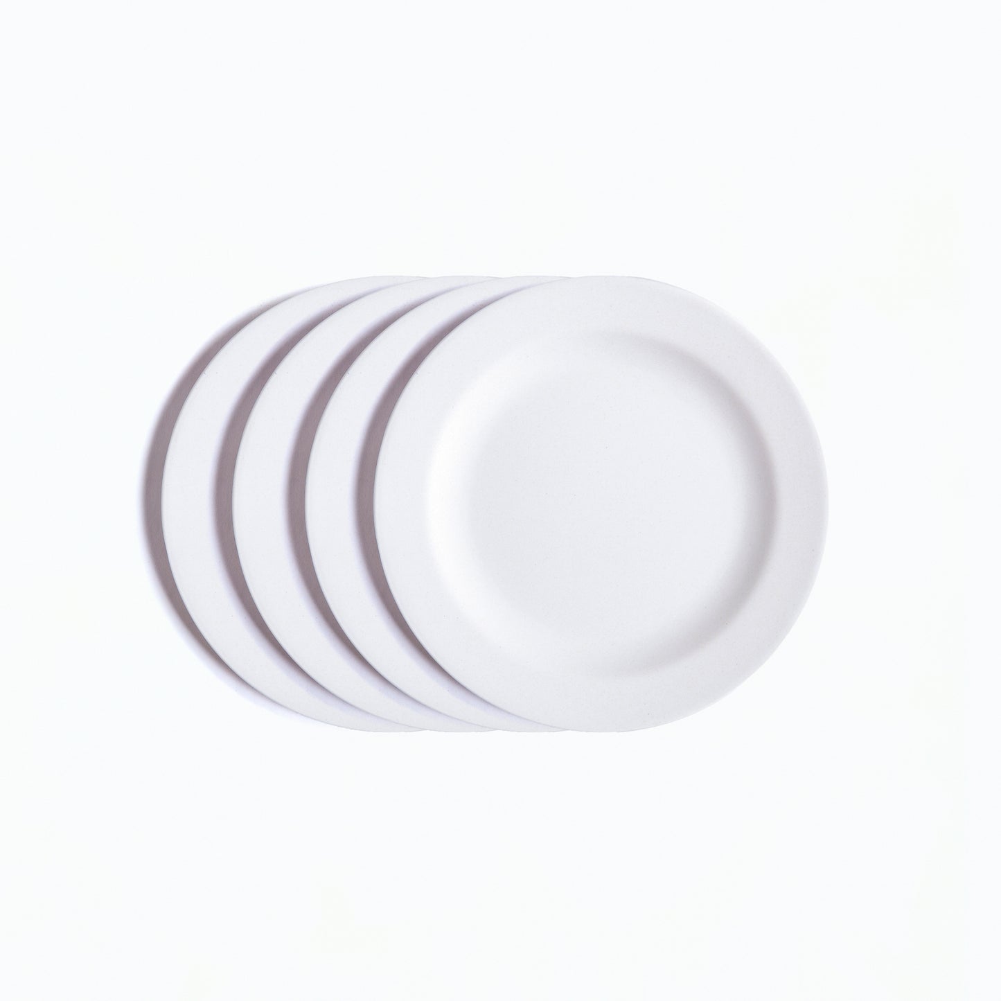 Creamy Cloud White Bamboo Quarter Plates- Set of 4