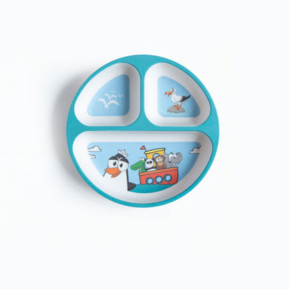 Penguin Adventure Bamboo Kids Sectional Plate