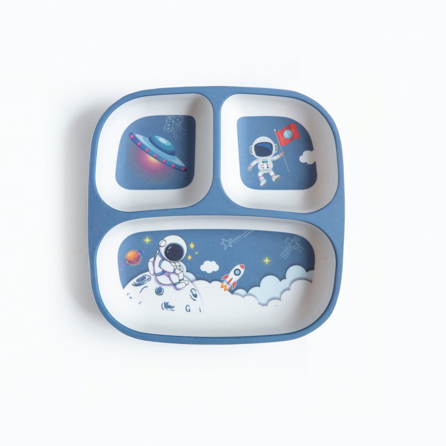 Astronaut’s Space Party Bamboo Kids Sectional Plate