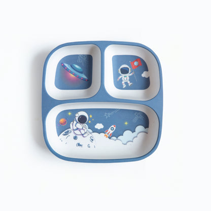 Astronaut’s Space Party Bamboo Kids Sectional Plate