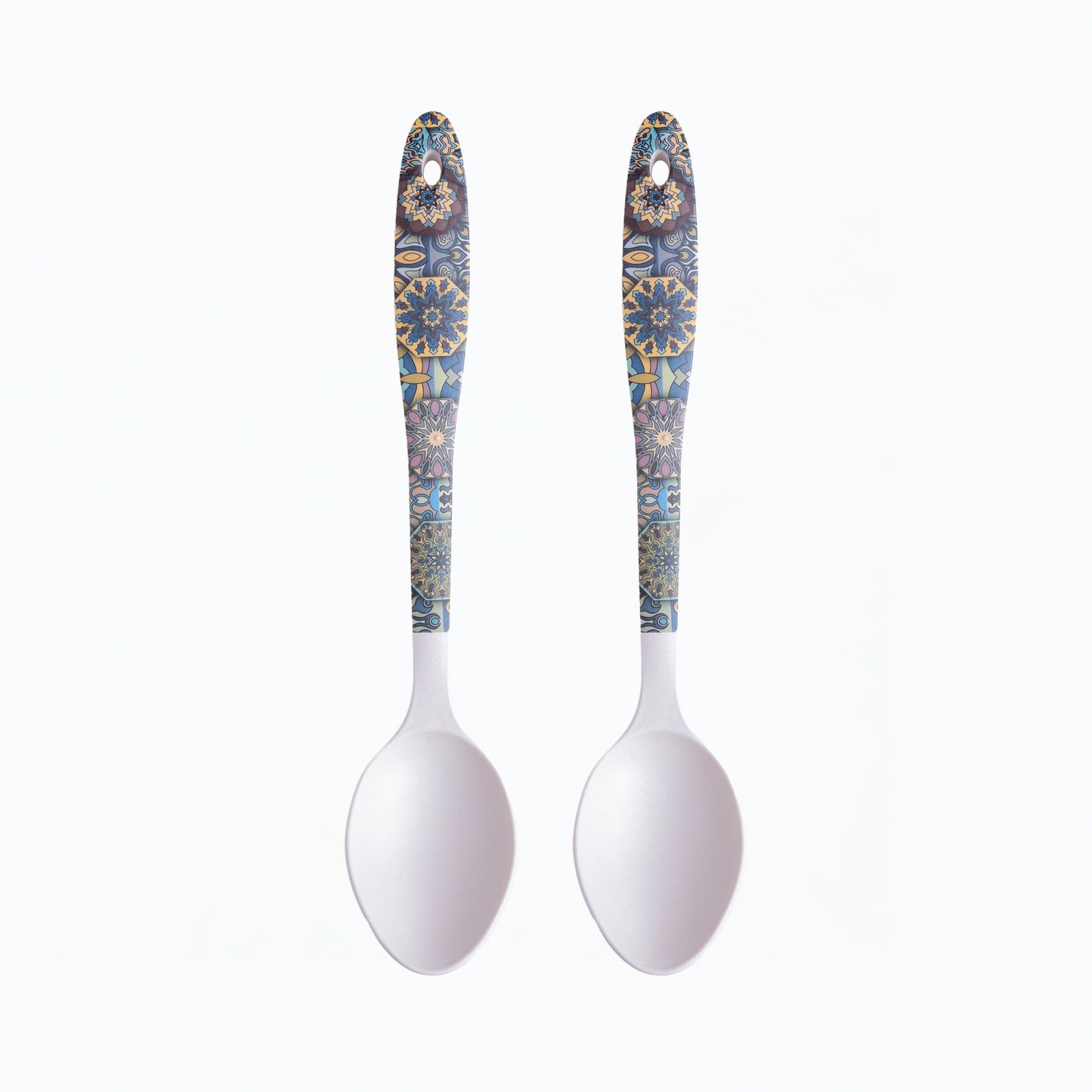 Mystic Blue Mandala Bamboo Serving Spoons & Turner