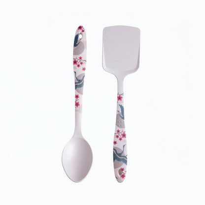 Blue Bird Blossom Bamboo Serving Spoons & Turners