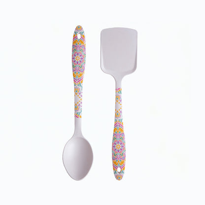 Sunrise Mandala Bamboo Serving Spoons & Turners
