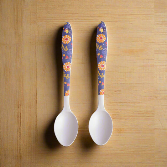 Wildflower Nights Bamboo Serving Spoons – Set of 2