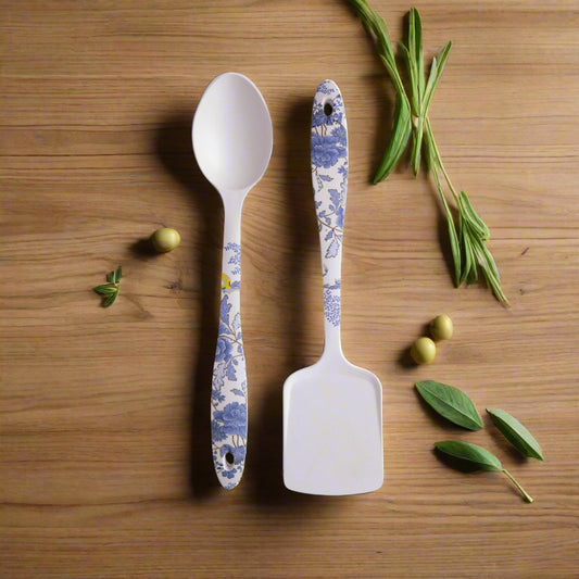 Breezy Blooms Bamboo Serving Spoons & Turners