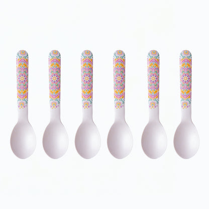 Sunrise Mandala Table Bamboo Spoon and Fork- Set of 6