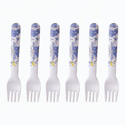 Breezy Blooms Table Bamboo Spoon and Fork- Set of 6