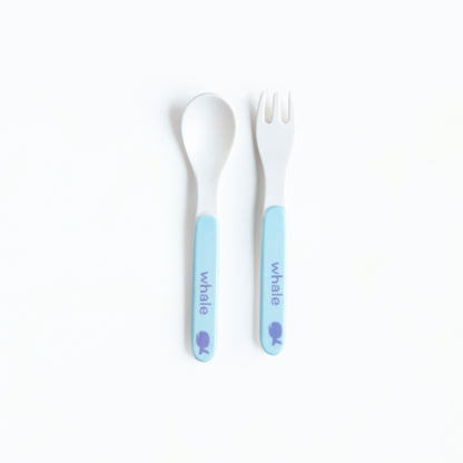 Wobbly Whale Bamboo Kids Dinner /Feeding Set of 5