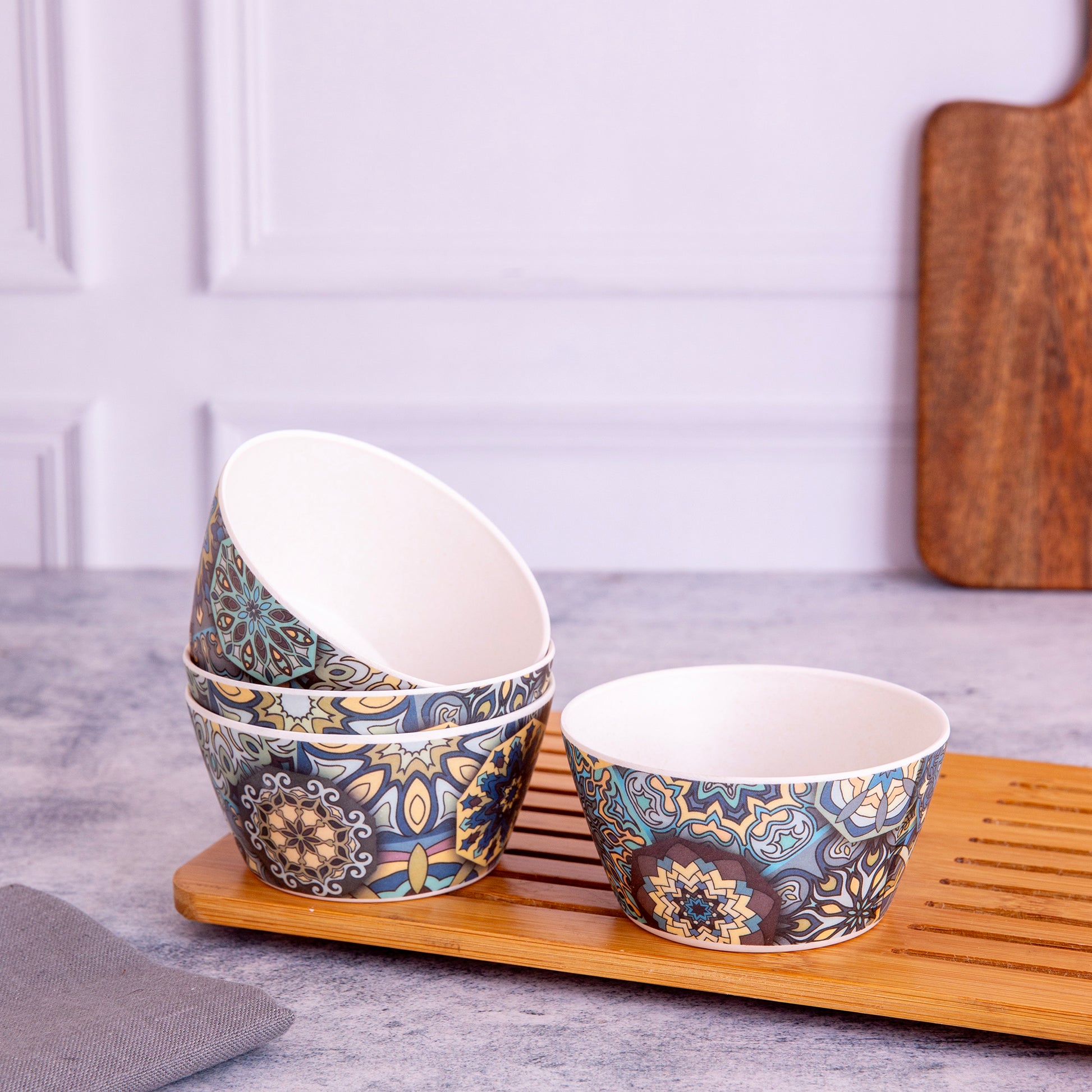 Mandala Small Square Ceramic Dish Mandala Yellow Spiral Square