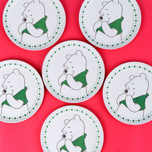 Winnie - The- Poooh Kids Plate- Set of 6- Green