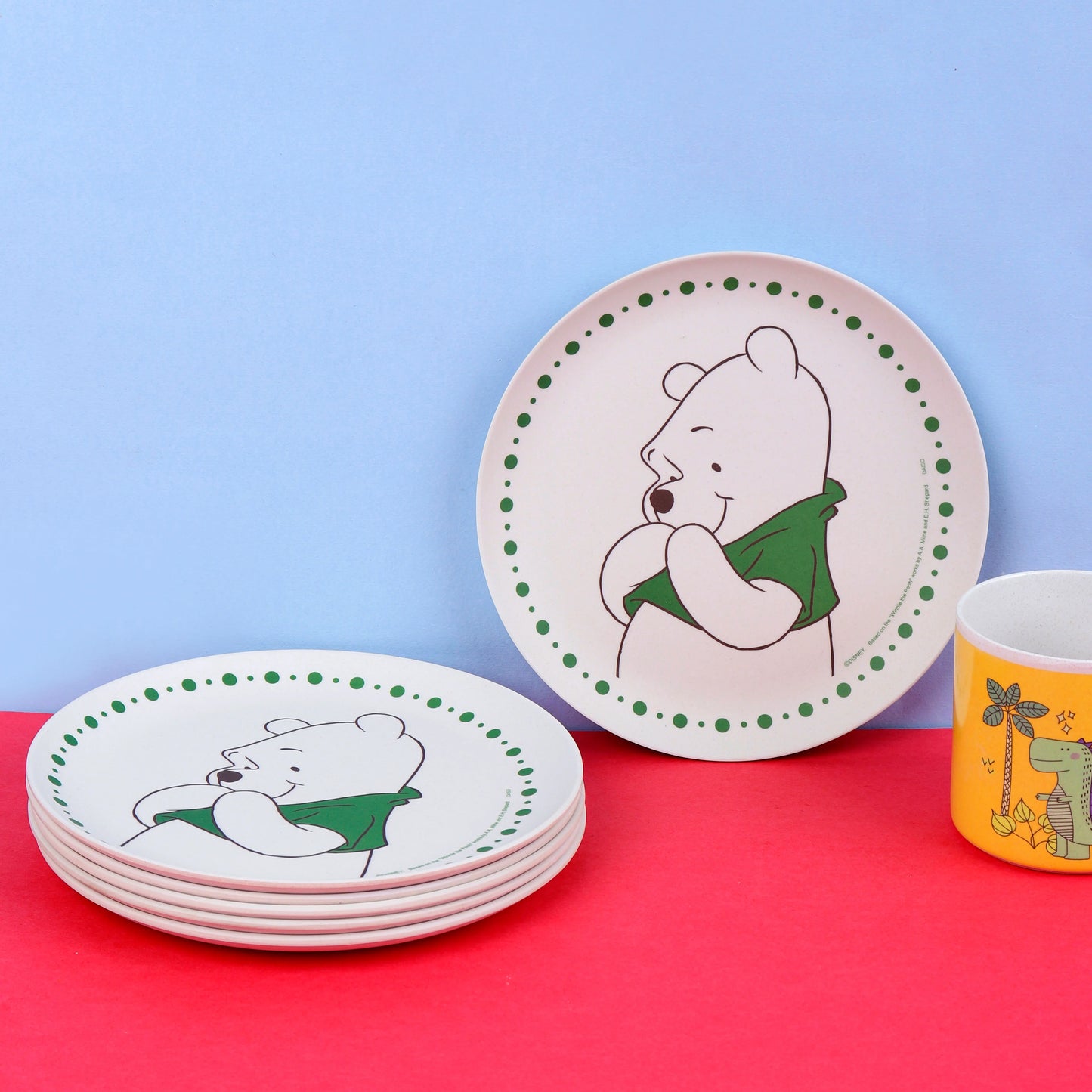 Winnie - The- Poooh Kids Plate- Green-Set of 2