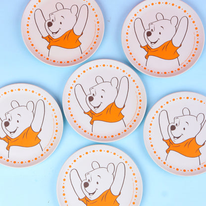 Winnie - The- Poooh Kids Plate- Set of 6- Orange