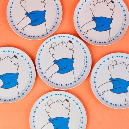 Winnie - The- Poooh Kids Plate- Set of 6- Blue