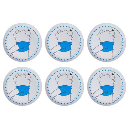 Winnie - The- Poooh Kids Plate- Set of 6- Blue