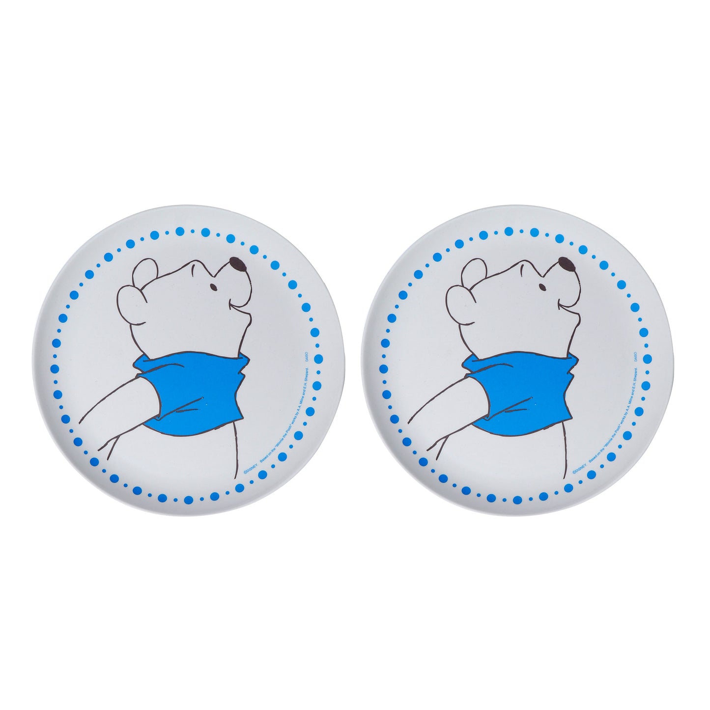 Winnie - The- Poooh Kids Plate- Blue-Set of 2