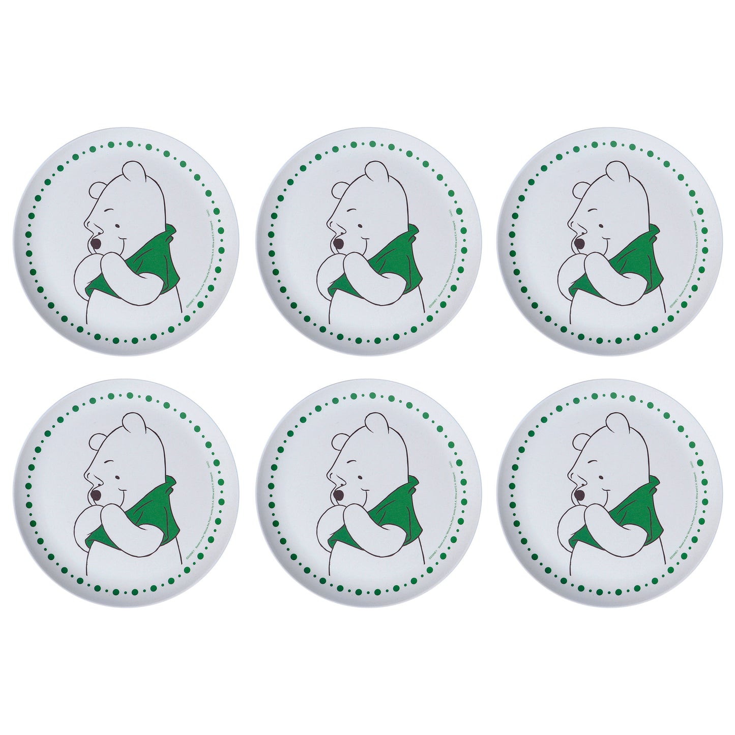 Winnie - The- Poooh Kids Plate- Set of 6- Green