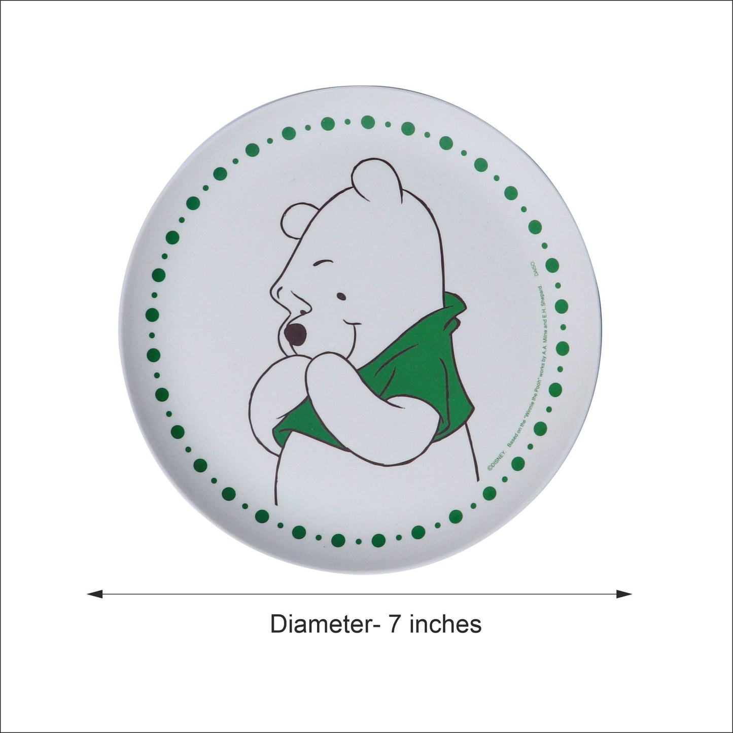 Winnie - The- Poooh Kids Plate- Green-Set of 2