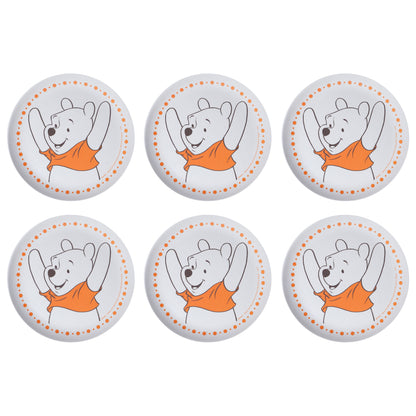 Winnie - The- Poooh Kids Plate- Set of 6- Orange