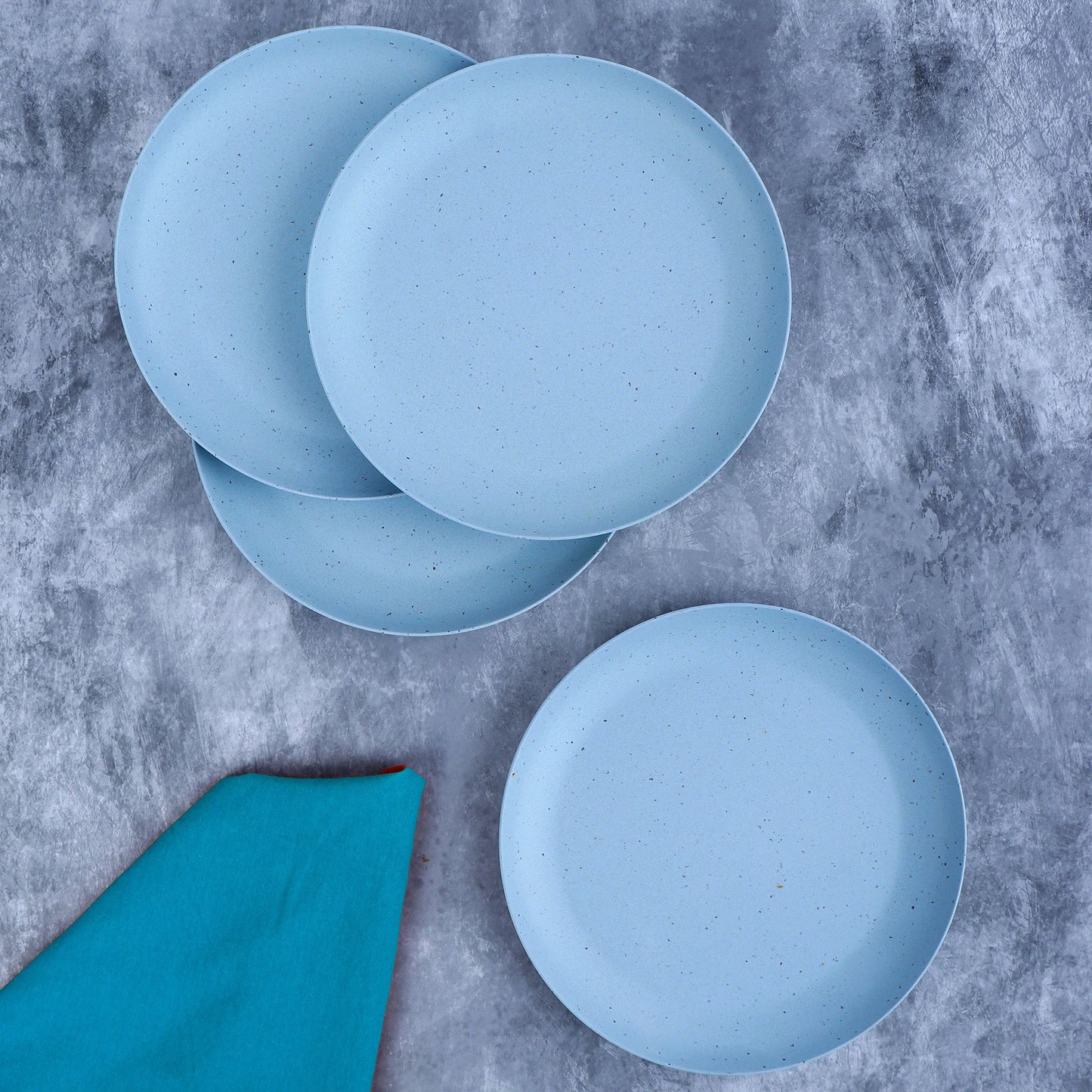 Bamboo Blue Chipped Appetizer/Quarter Plate -Set of 4