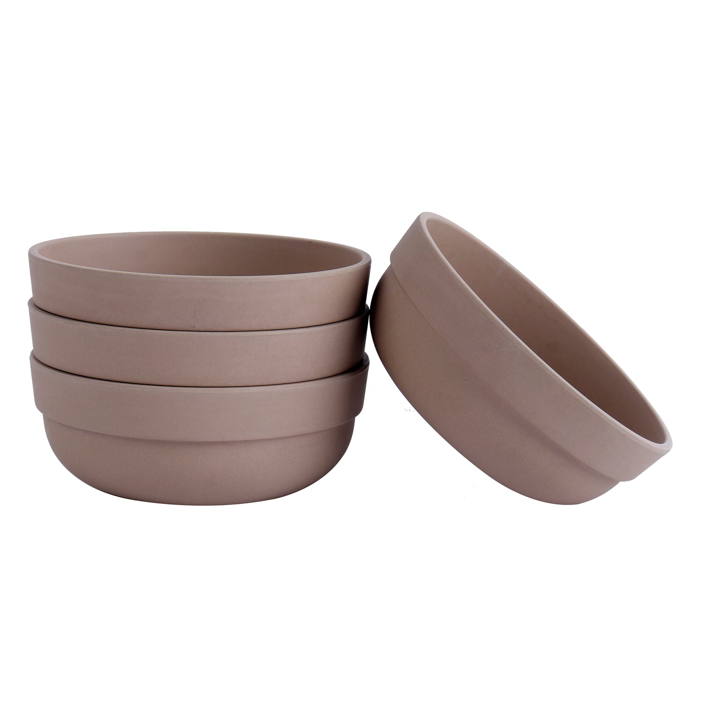 Modern Curry Bowl -Set of 4- Pastel Brown (Matte Finish)