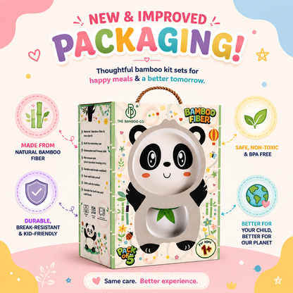 Playful Panda Bamboo Kids Dinner /Feeding Set of 5
