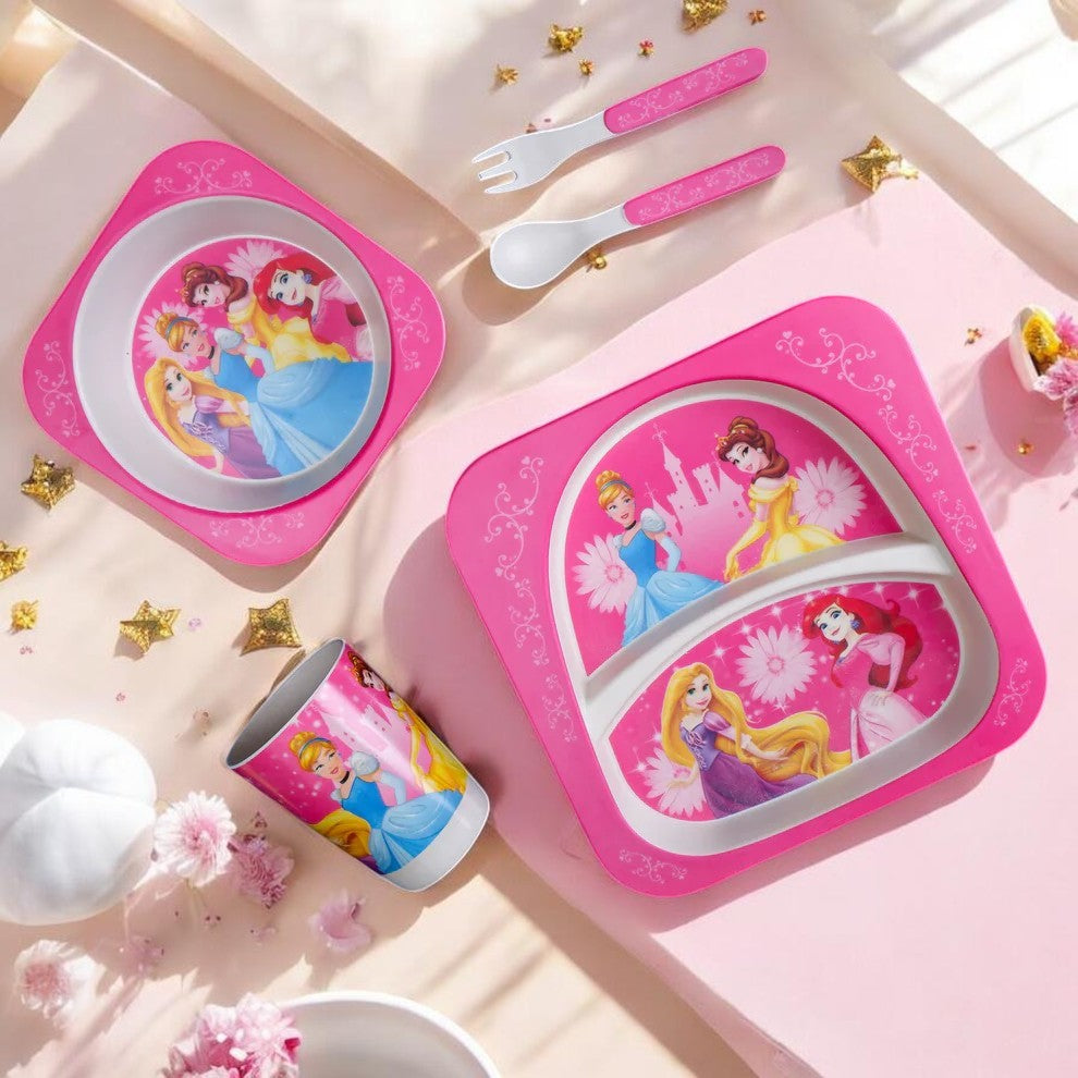 Disney Princess Bamboo Kids Dinner /Feeding Set of 5