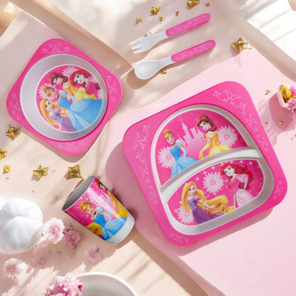 Disney Princess Bamboo Kids Dinner /Feeding Set of 5